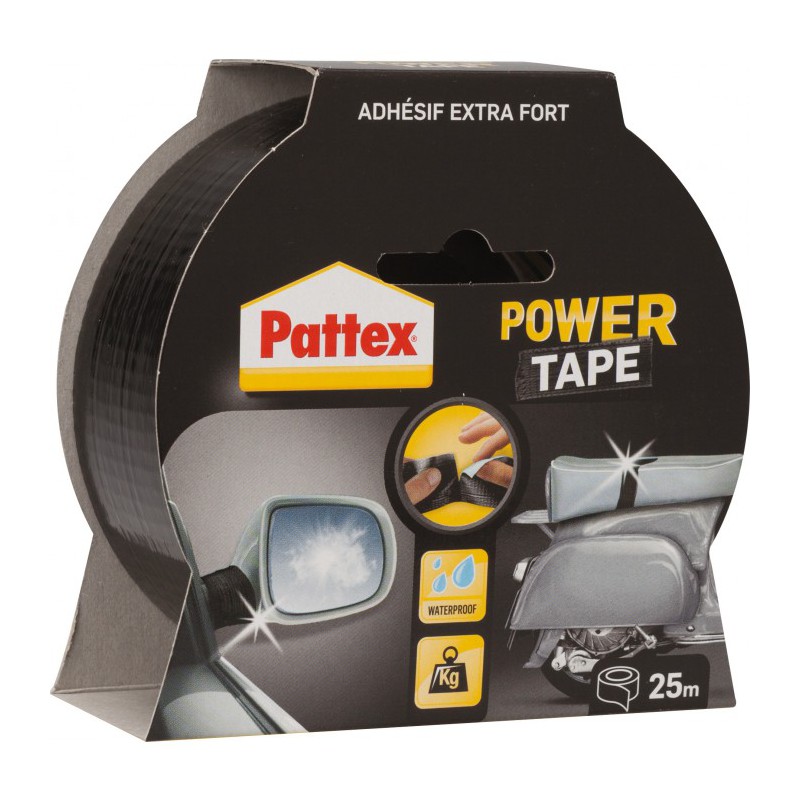 Adhésif super-puissant Power Tape de PATTEX - 25 m - Noir - Ruban adhésif fixateur - BR-215783