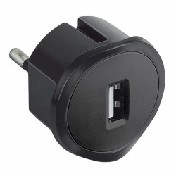 Fiche sans terre chargeur USB - 10 A - chargeur USB 5 V - 1,5 A maxi - Noir - LEGRAND - Prises / Fiches / Adaptateurs - BR-10...