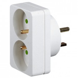 Adaptateur pour prise 20 A - pour branchement 2 fiches 16 - LEGRAND - Prises / Fiches / Adaptateurs - BR-101486