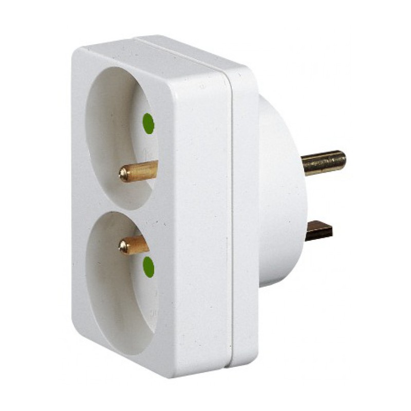 Adaptateur pour prise 20 A - pour branchement 2 fiches 16 - LEGRAND - Prises / Fiches / Adaptateurs - BR-101486