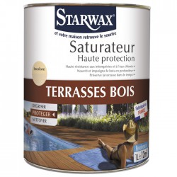 Saturateur Haute protection - Terrasse bois - 1 L - STARWAX - Entretien du bois - BR-013988