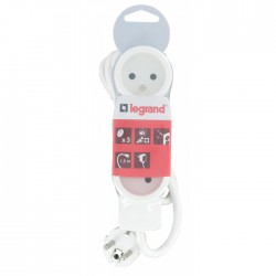 Rallonge 3 prises de courant - avec cordon 1,5 m - Blanc - LEGRAND - Multiprises et blocs parafoudre - BR-490119