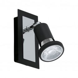 Spot LED - Acier chromé noir - 60 x 120 x 120 mm - Sarria - EGLO - Pour l'intérieur - BR-536777