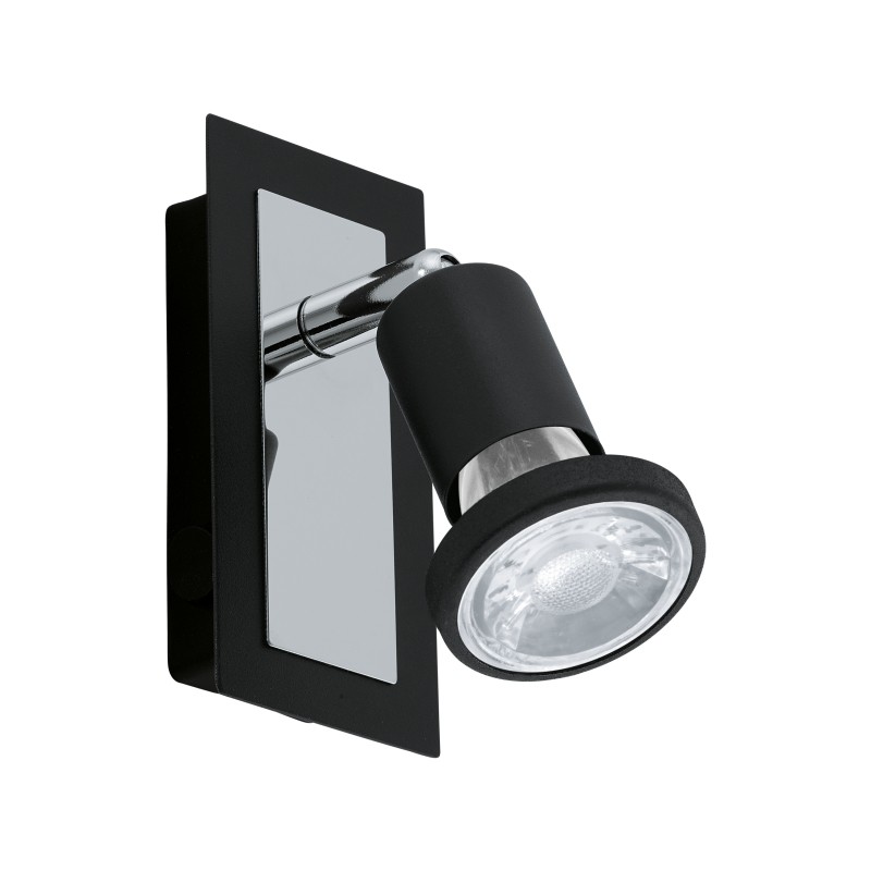 Spot LED - Acier chromé noir - 60 x 120 x 120 mm - Sarria - EGLO - Pour l'intérieur - BR-536777