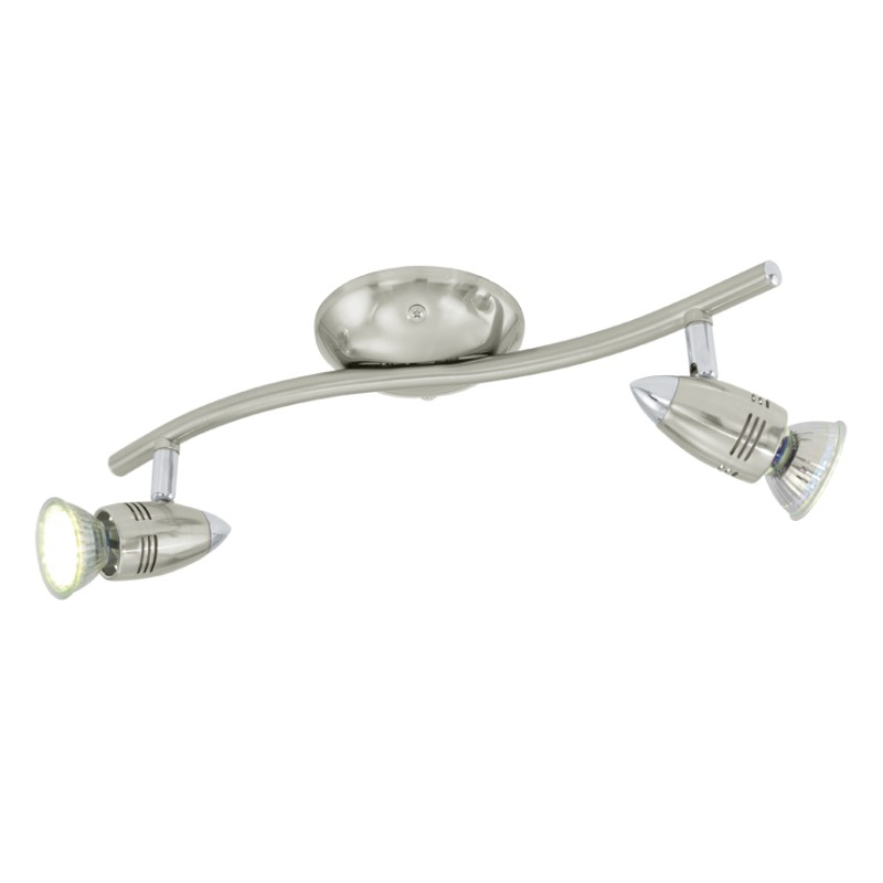 Réglette 2 spots LED - Acier nickelé - 33 cm - Magnum - EGLO - Pour l'intérieur - BR-230506