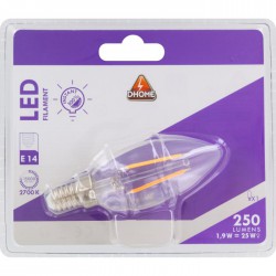 Ampoule LED - Flamme - Filament E14 - 1.9 W - 250 lumens - DHOME - Ampoules LED - BR-249422