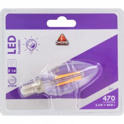 Ampoule LED - Flamme - Filament E14 - 3.3 W - 470 lumens - DHOME - Ampoules LED - BR-249421