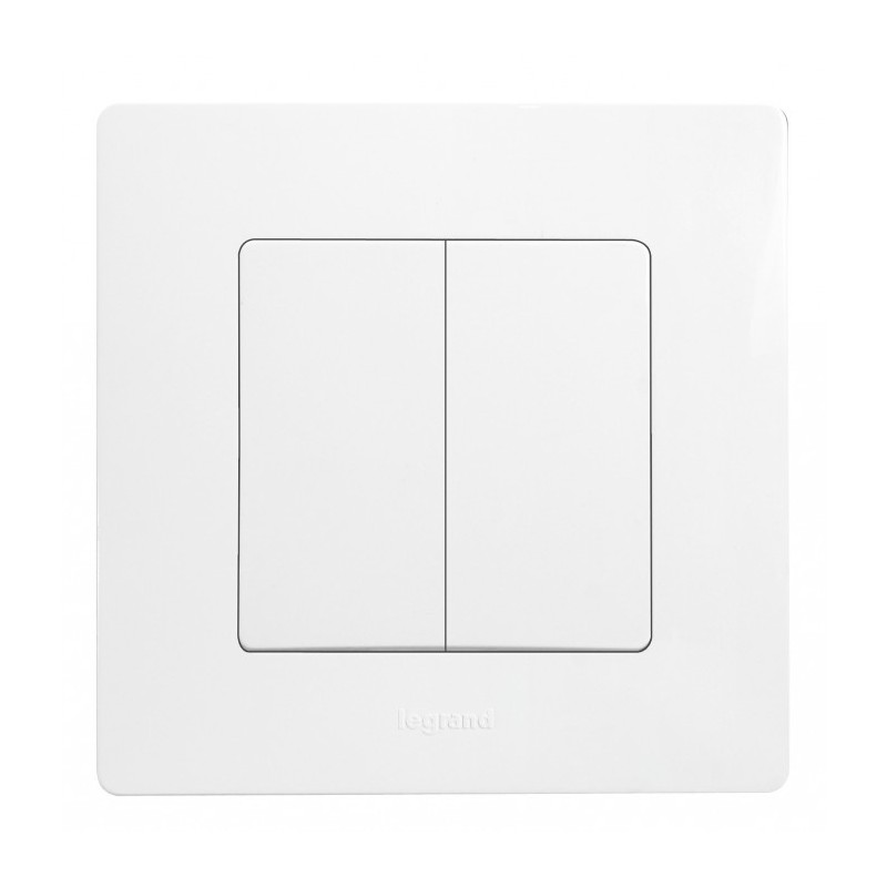 Double interrupteur ou va-et-vient avec plaque Niloé - Eclat - LEGRAND - Appareillage : Commandes / interrupteurs... - BR-314465