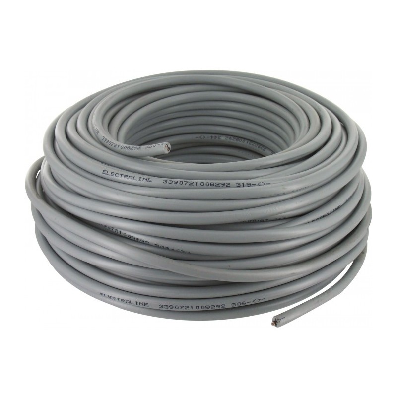 Couronne de 50 M - Gris - HO5 VV-F 2 x 1,5 mmÂ² - ELECTRALINE - Fils et câbles électriques - BR-373311