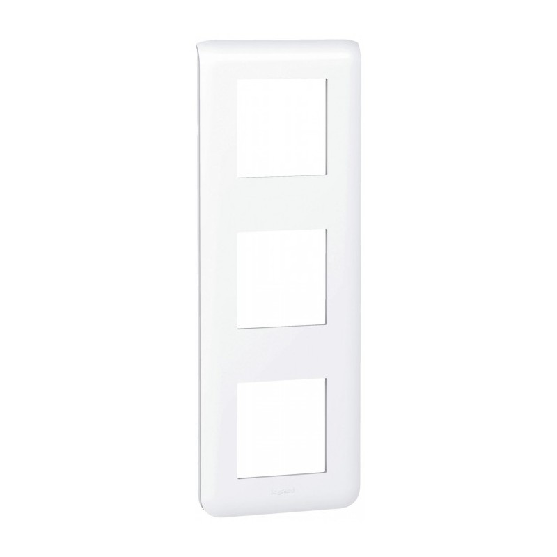 Plaque avec support Mosaic - pour 3 x 2 modules montage vertical - Blanc - LEGRAND - Plaques d'interrupteur - BR-133965