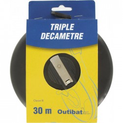 Triple décamètre - Ruban fibre - 30 M - OUTIBAT - Mètres - BR-249672