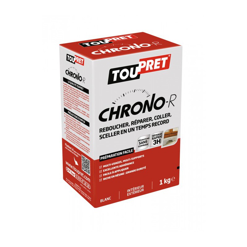 Enduit de rebouchage en poudre - Chrono-R - 1 Kg - TOUPRET - Enduit de rebouchage - BR-565448