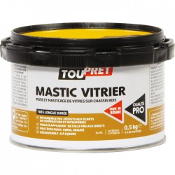 Mastic de vitrier - Blanc - 0.5 Kg - TOUPRET - Mastic vitrier - BR-565435