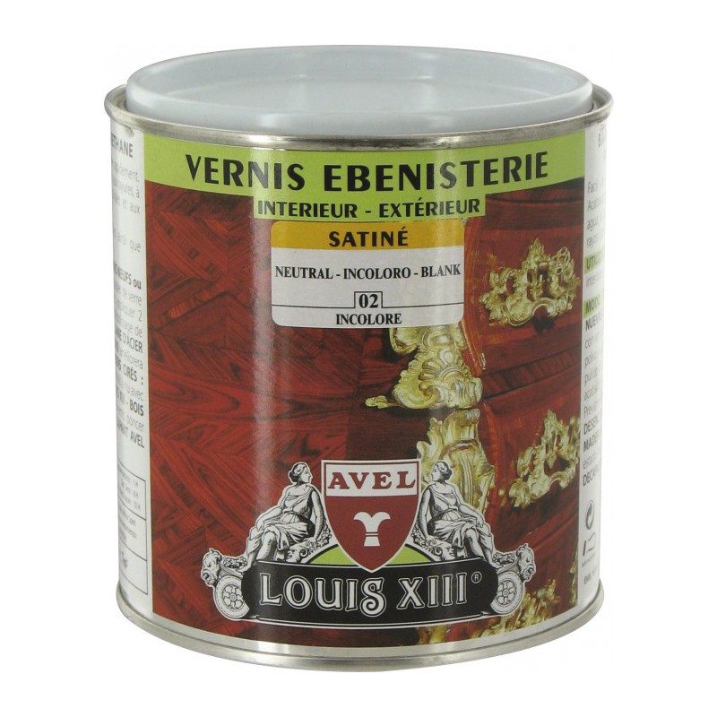 Vernis ébénisterie - Satiné - Incolore - 500 ml - AVEL - Lasures et Vernis - BR-258938