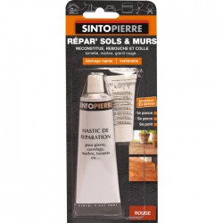 Mastic de réparation pour pierre, carrelage, marbre - Répar' Sols et Murs - Rouge - 100 Grs - SINTO - Mastic de réparation - ...