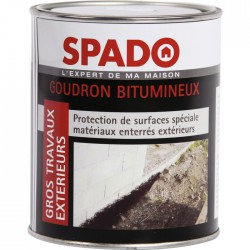 Goudron bitumeux - Anti-humidité - Spécial matériaux enterrés - 1 L - SPADO - Enduit anti-humidité / étanchéité - BR-330879