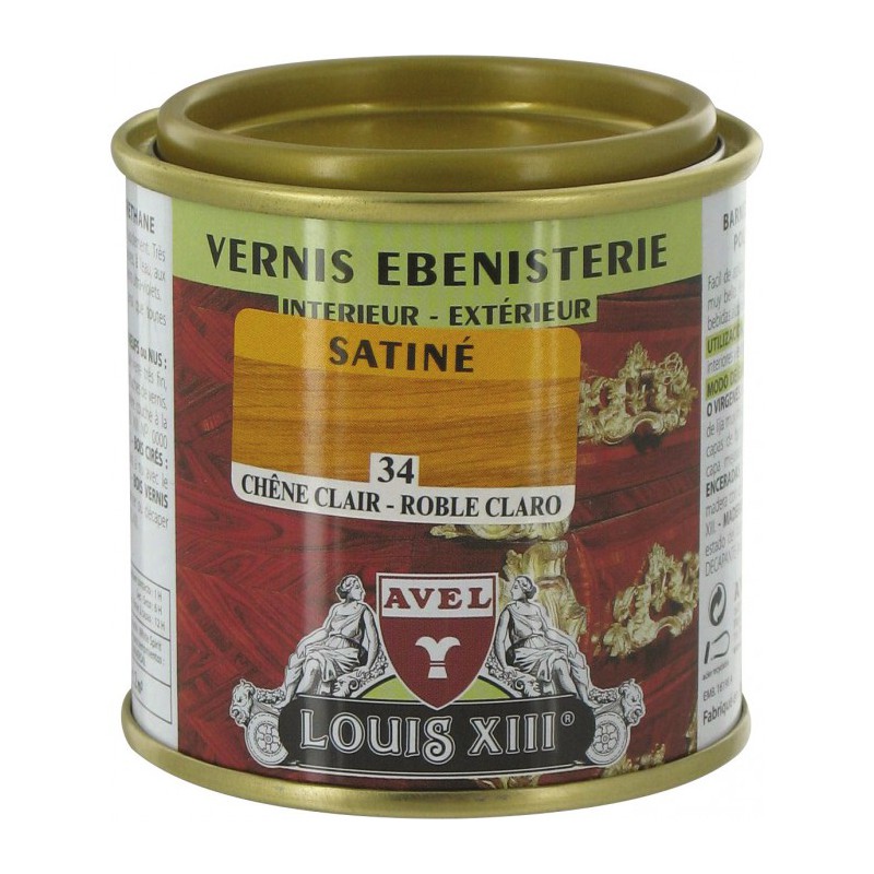 Vernis ébénisterie - Satiné - Chêne clair - 125 ml - AVEL - Lasures et Vernis - BR-758914