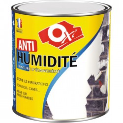 Peinture d'étanchéité - Anti-humidité - Blanc - 0.5 L - OXI - Traitement humidité - salpêtre - BR-415482