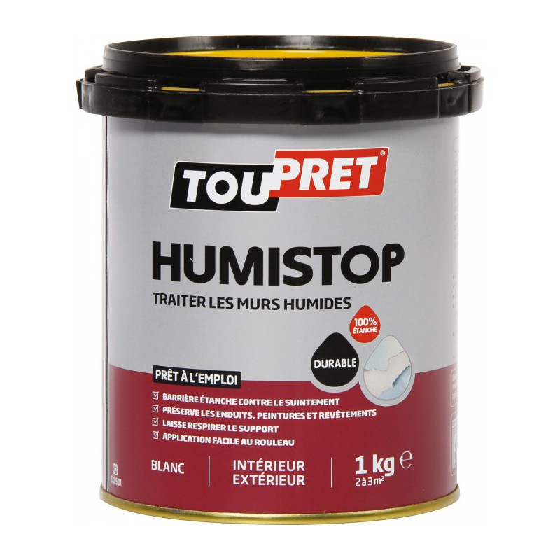 Enduit stoppe humidité - Humistop - 1 Kg - TOUPRET - Enduit anti-humidité / étanchéité - BR-565424