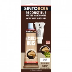 Reconstitue bois pour parties manquantes (angles, gros trous) - Teinte Blanc - 80 Grs - SINTO - Réparation et rénovation du b...