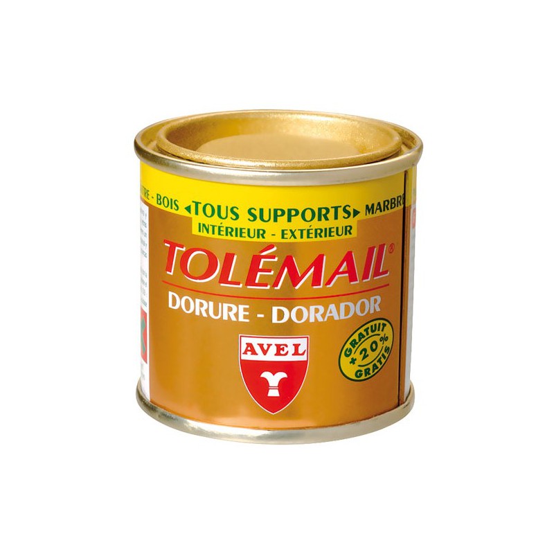 Peinture de décoration - Tolemail Dorure - Or pâle - 50 ml - AVEL - Peintures - BR-228124