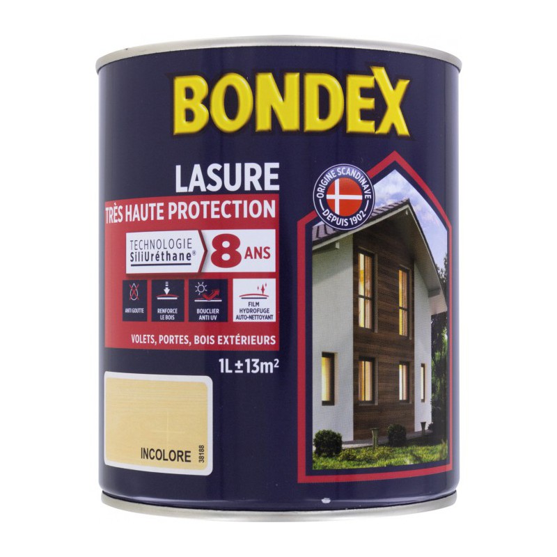 Lasure Très Haute Protection - SiliUréthane - 1 L - Incolore - BONDEX - Lasures et Vernis - BR-260442