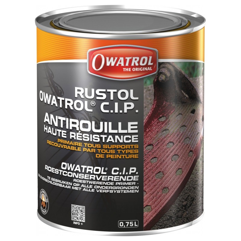 Primaire anticorrosion haute résistance - Rustol CIP - 750 ml - OWATROL - Antirouille - BR-537527