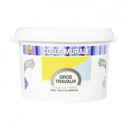 Colle murale pour toile de verre - Gros travaux - Murs et plafonds - 5 Kg - PVM - Colle - BR-363087