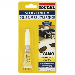 Colle cyanoacrylate liquide 84A - Prise ultra rapide - SOUDAL - Colle - BR-814469