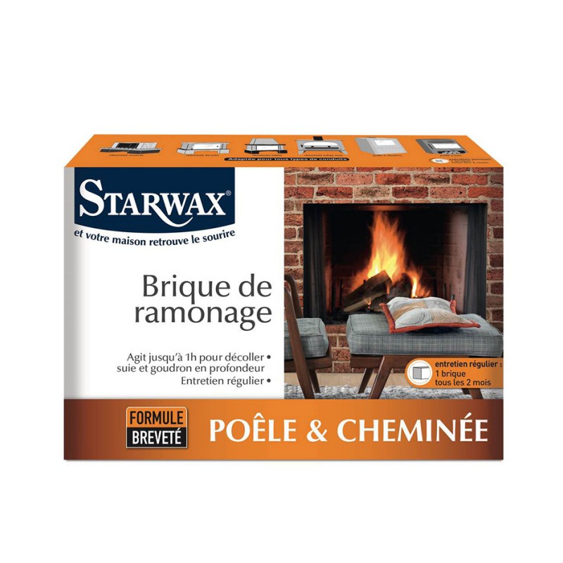 Brique de ramonage - Poêle et Cheminée - Formule brevetée - STARWAX - Cheminées / Poêles / Chauffage - BR-634505