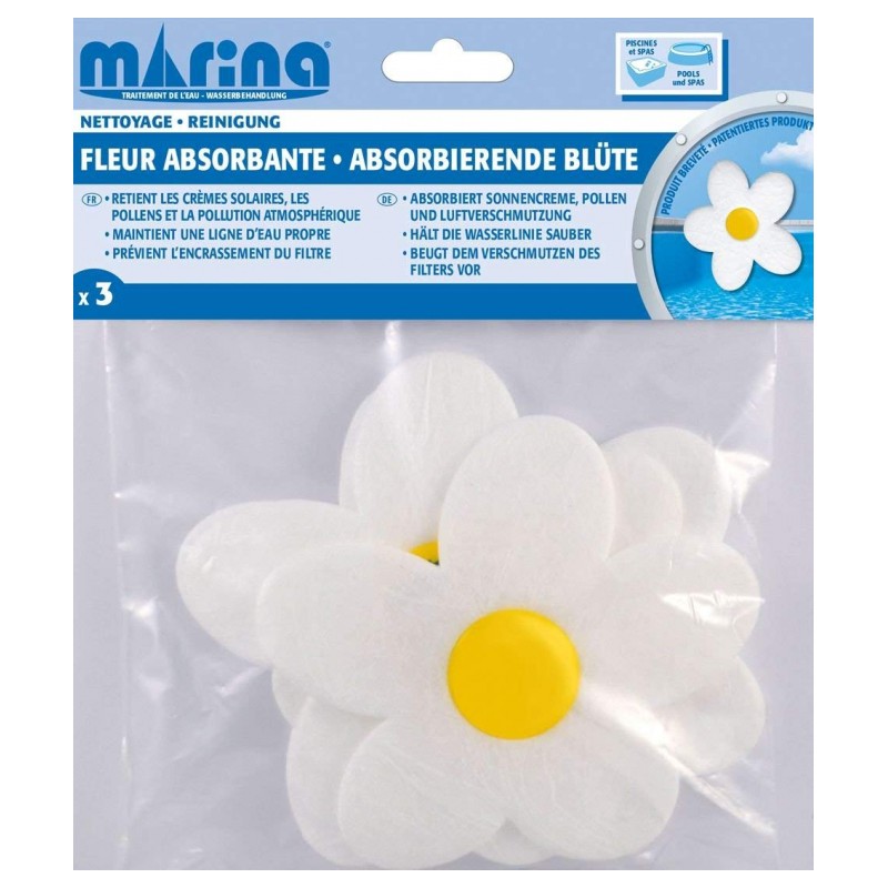 Fleur absorbante de substances polluantes - Lot de 3 - BLUE TECH - Traitement / réparation piscine - BL-550221