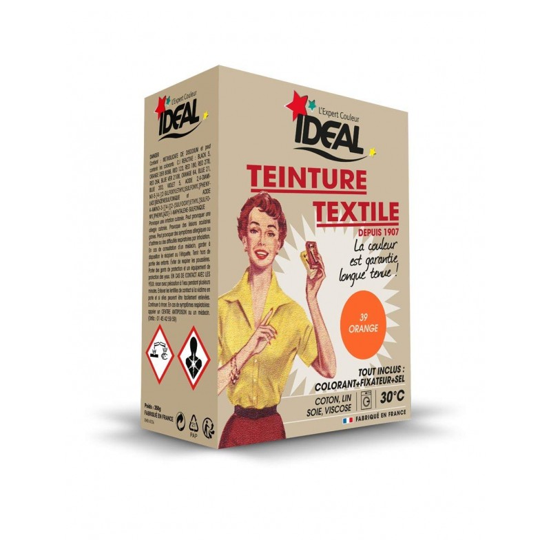 Teinture textile pour machine - Orange - 350 Grs - IDEAL - Teinture textile - ID839 Teinture textile pour machine - Orange - 350 Grs - IDEAL - Teinture textile - ID839