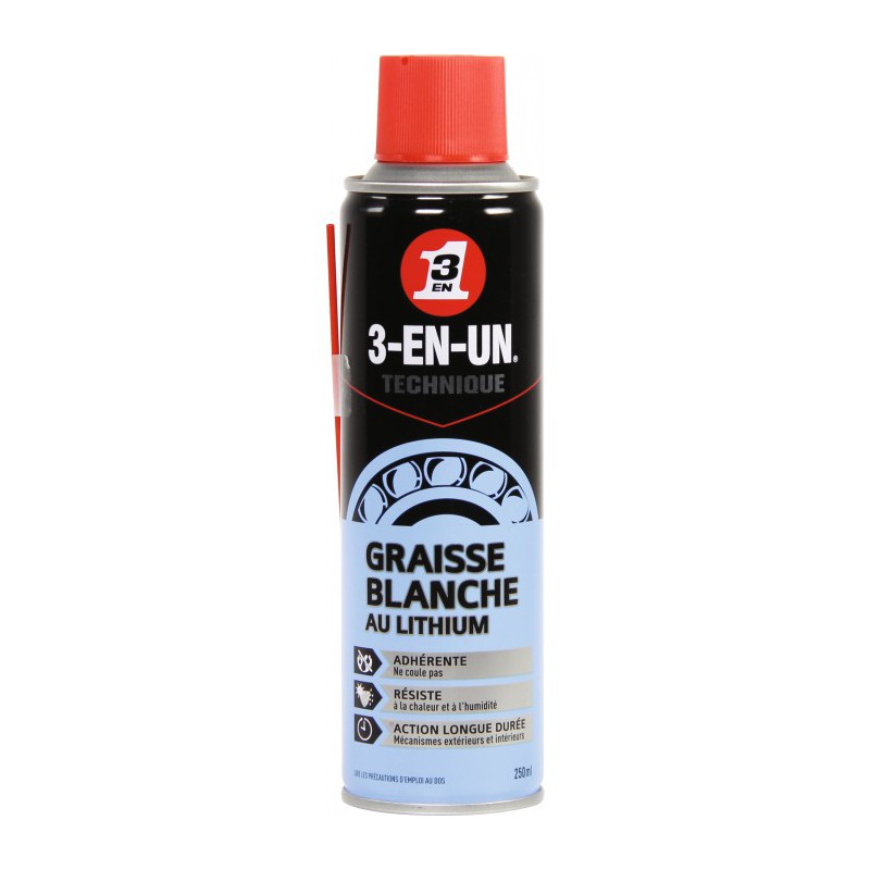 Graisse blanche au lithium - 3 en 1 - 250 ml - Solvant / Graisse - BR-163711