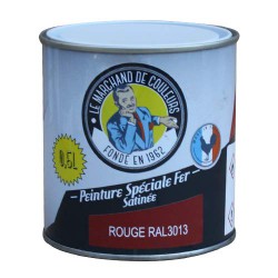 Peinture Spécial Fer - Satinée - Rouge - 0.5 L - ONIP - Peintures - MC70190