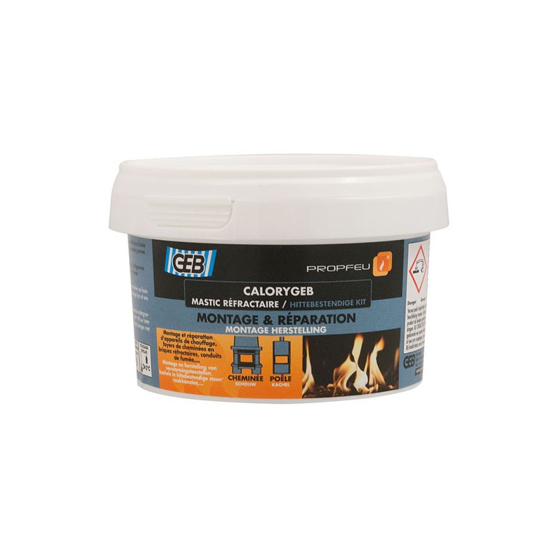 Mastic réfractaire CALORYGEB - Pour chauffage et cheminée - 300 Grs - GEB - Mastic maçonnerie - BR-000468