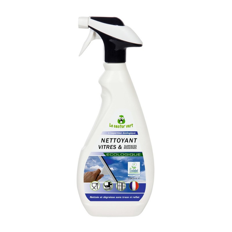 Nettoyant vitres et surfaces modernes - Menthe - 750 ml - Écologique - LE CASTOR VERT - Entretien des vitres - BR-312402