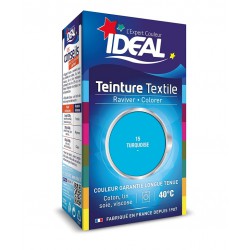 Teinture liquide pour textile - Raviver / Colorer - Turquoise - 40 ml - IDEAL - Teinture textile - DE-464420