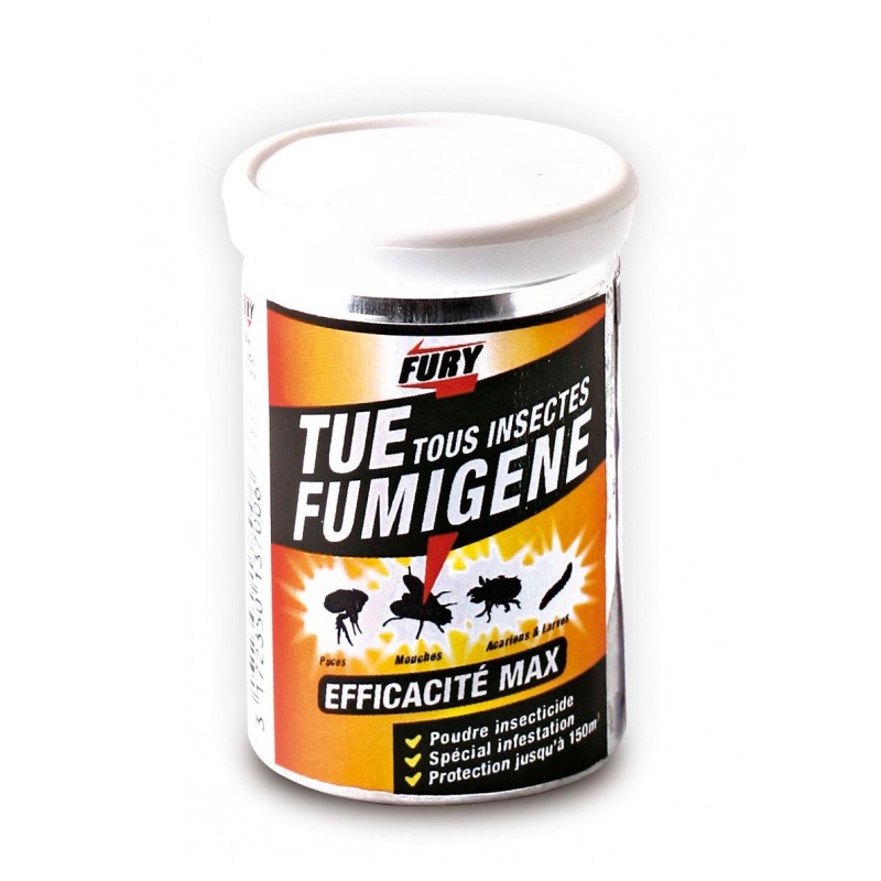 Poudre insecticide - Tue Tous insectes - Fumigène - 150m3 - FURY - Insectes rampants - DE-316661