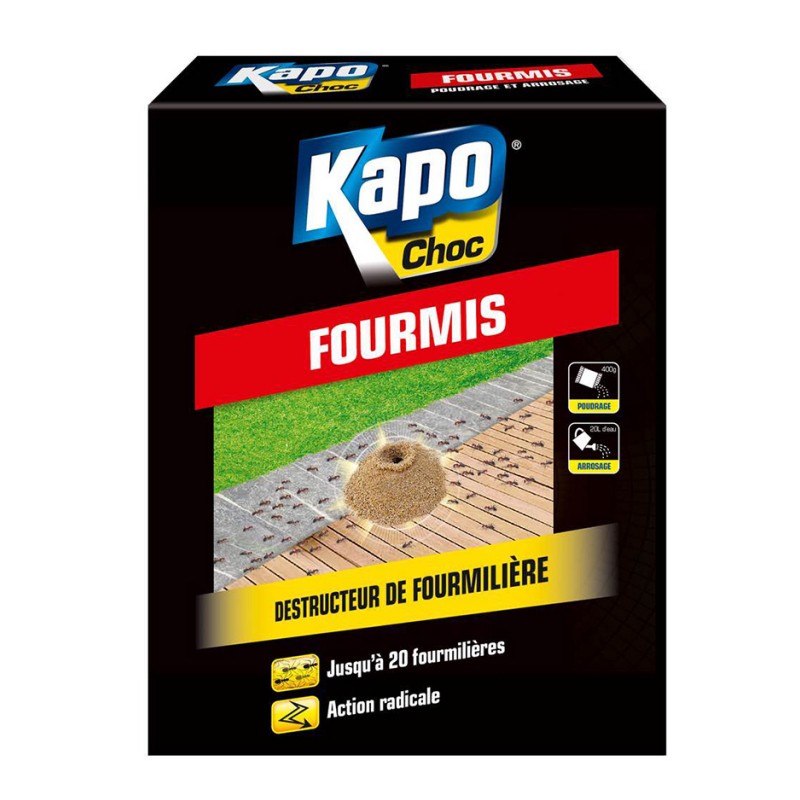 Anti-fourmis - Destructeur de fourmilière - Action radicale - 400 Grs - KAPO CHOC - Insectes rampants - BR-960096