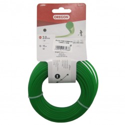 Fil de coupe pour débroussailleuse - Vert - 3 mm x 15 M - OREGON - Accessoires débroussailleuses - BR-537502