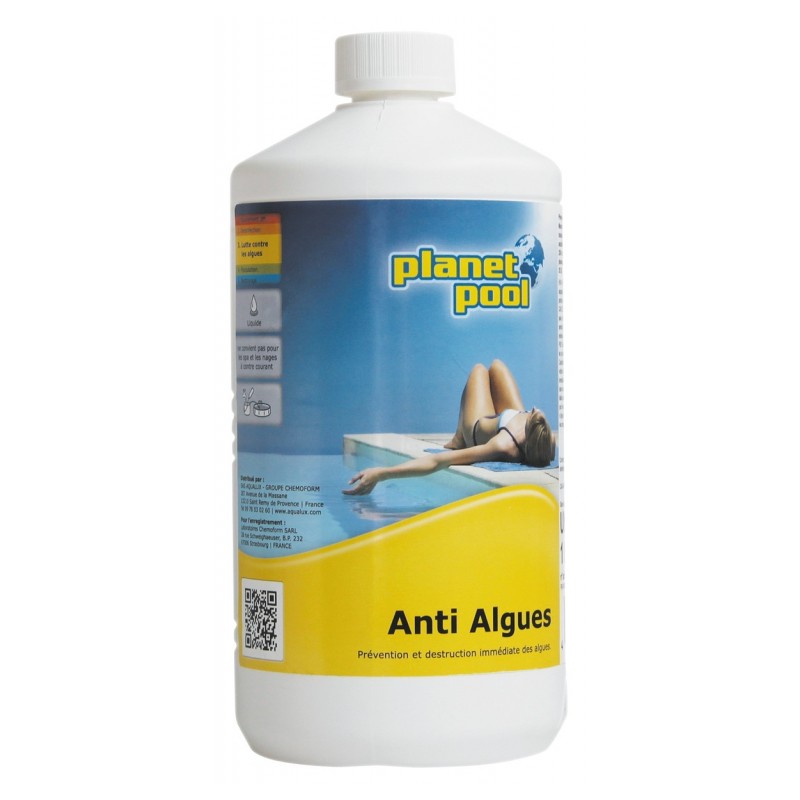 Anti-algues non moussant - Concentré- 1 L - PLANET POOL - Traitement / réparation piscine - BR-536973