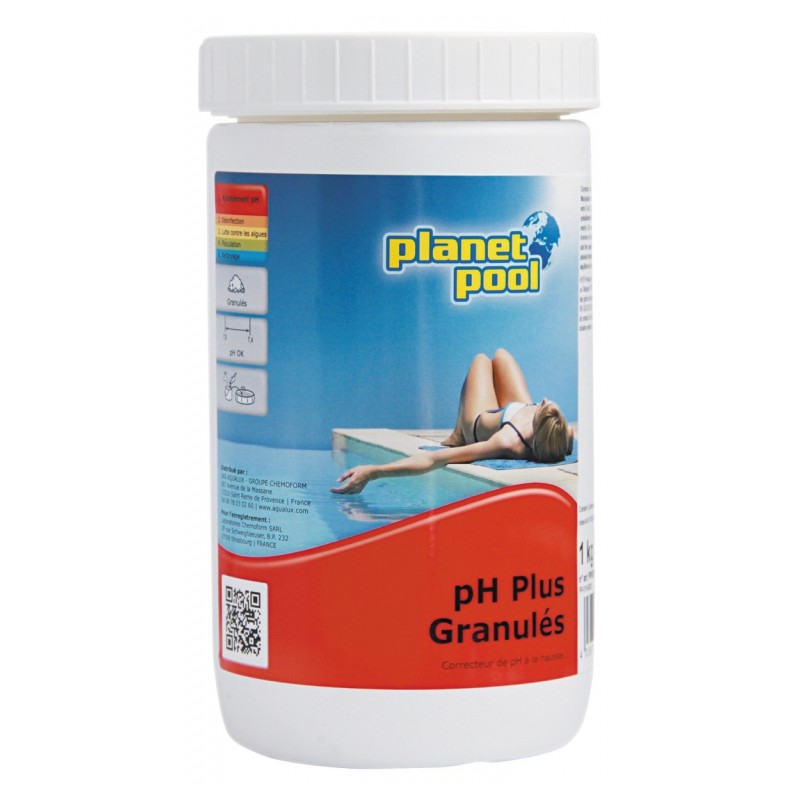 Correcteur de PH + en granulés - 1 Kg - PLANET POOL - Traitement / réparation piscine - BR-536983