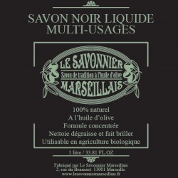 Savon noir liquide - Multi-usages - 1 L - LE SAVONNIER MARSEILLAIS - Produits multi-usages - MUNF1