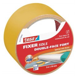 Ruban double face - Fixer Sols Double-face fort - spécial sols lisses - 5 x 50 mm - TESA - Adhésif double face - DE-460766