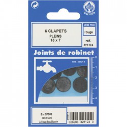 Joint Clapet plein Robinet - 15 x 7 mm - Lot de 6 - GRIPP - Joint clapet plein - BR-547468