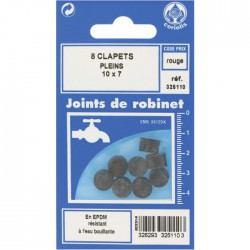 Joint Clapet plein Robinet - 10 x 7 mm - Lot de 8 - GRIPP - Joint clapet plein - BR-547387