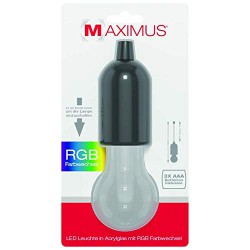 Baladeuse décorative Maximus RGB - Noir - DURACELL - Pour l'intérieur - DE-292053