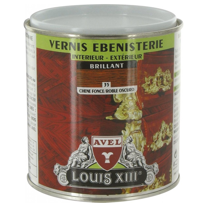 Vernis ébénisterie - Brillant - Chêne foncé - 500 ml - AVEL - Lasures et Vernis - BR-295310