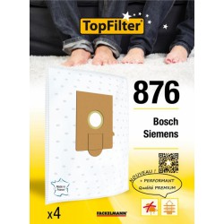 Sac TopFilter PREMIUM 64876 Bosch Siemens - Lot de 4 - TOPFILTER - Accessoires Aspirateur - 122558