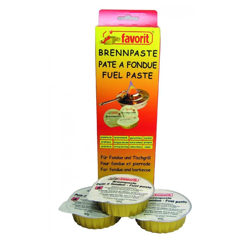 Pâte combustible longue durée pour fondue ou pierrade - Lot de 3 - FAVORIT - Allume-feux - BR-203447